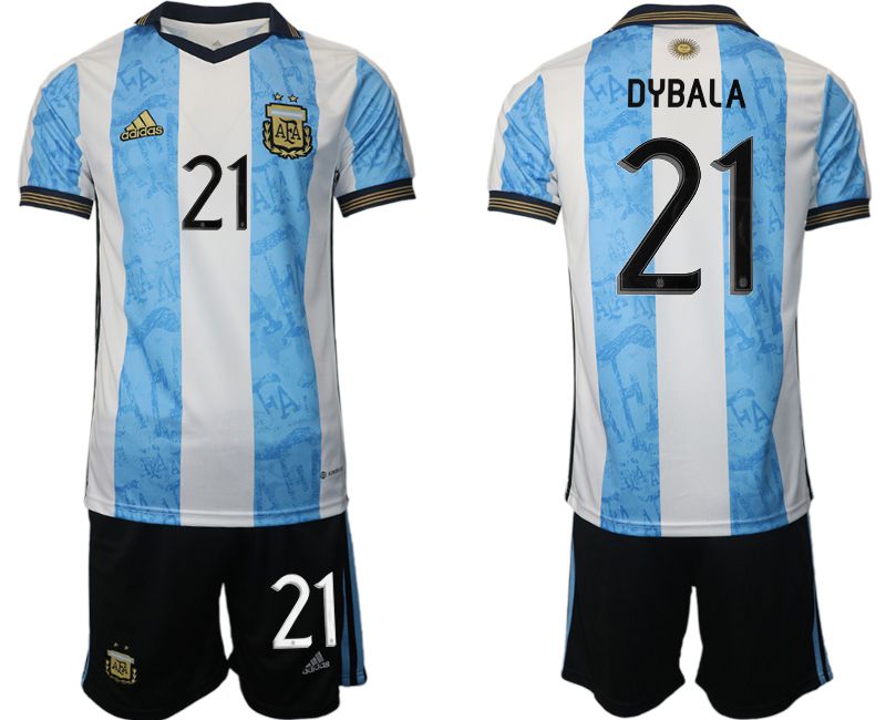 Men 2022 World Cup National Team Argentina home blue 21 Soccer Jersey